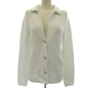 42 XL カーディガン ローゲージニット 長袖 白 ホワイト