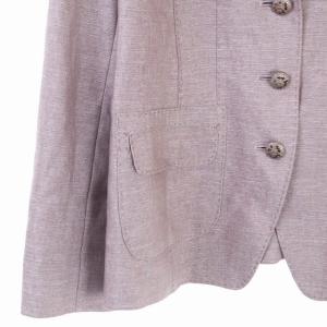 Leilian テーラードジャケット リネンシルク 背抜き 3B 大きいサイズ 13+ ピンク