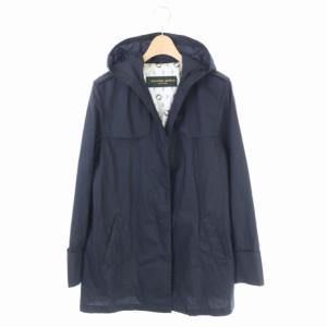 ジャケット コート フード付き ミディアム丈 比翼ボタン ブラック