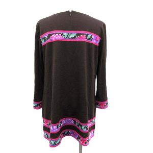 LEONARD 七分袖 花柄チュニック 42 ブラウン