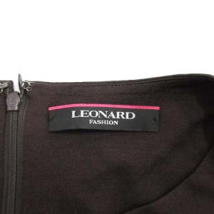 LEONARD 七分袖 花柄チュニック 42 ブラウン