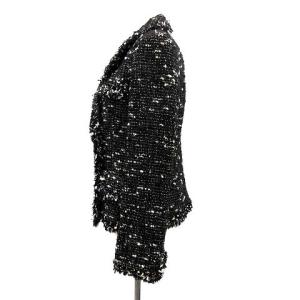 Paul Stuart ピーコート Pコート ツイード ショート丈 ウール モヘヤ混 S 黒 ブラック タグ付き