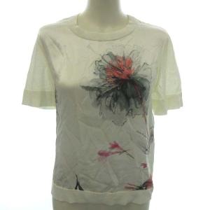 Salvatore Ferragamo アンサンブル カーディガン 半袖ニット セーター シルク切替 S ホワイト