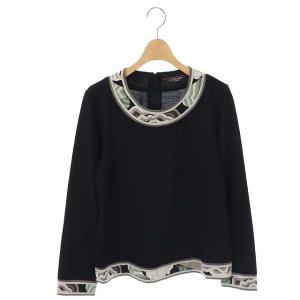 カットソー プルオーバー 長袖 LL 黒