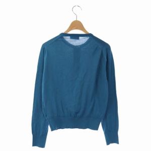 JOHN SMEDLEY × martinique 英国製 カーディガン ニット 長袖 パールボタン S 青系