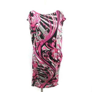 ワンピース フレンチスリーブ 膝丈 総柄