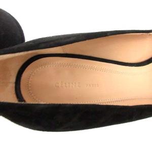 CELINE パンプス スエード ストラップ 24.0cm ブラック
