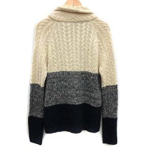 ETRO 2016年製 カーディガン ニット 長袖 ケーブル編み 裏地シルク M アイボリー