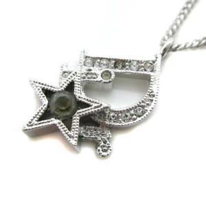 ネックレス ペンダント ロゴ 星 スター ラインストーン シルバー