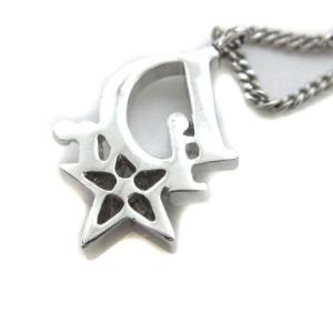 Dior ネックレス ペンダント ロゴ 星 スター ラインストーン シルバー