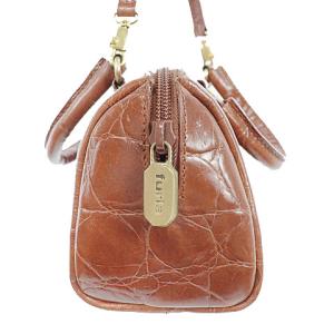 FURLA レザーミニハンドバッグ ブラウン