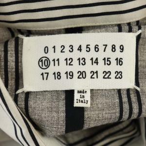Martin Margiela 10 ストライプ シャツ 長袖 コットン 38 黒 ベージュ