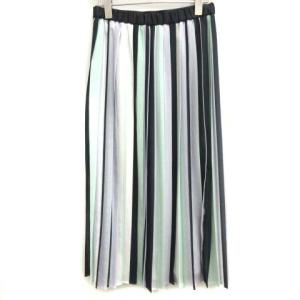 Grace Class 20SS 38 M スカート プリーツ ロング マルチストライプ 黒 紫 緑