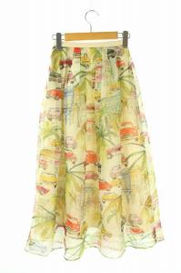 Grace Class 19SS スカート フレア プリント 36 ベージュ