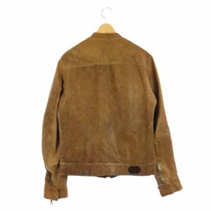 DOLCE&GABBANA ライダースジャケット レザー ロゴプレート 44 キャメル