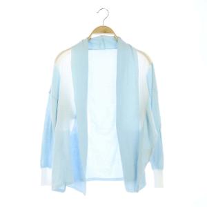 プリーツカーディガン ニット シルク混 長袖 2 水色