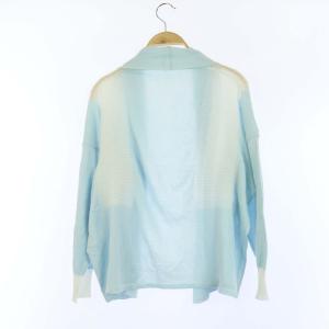 PLEATS PLEASE ISSEY MIYAKE プリーツカーディガン ニット シルク混 長袖 2 水色