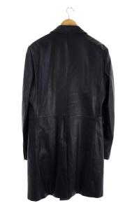 DOLCE&GABBANA チェスターコート ラムレザー 50 ブラック