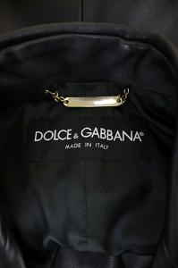 DOLCE&GABBANA チェスターコート ラムレザー 50 ブラック