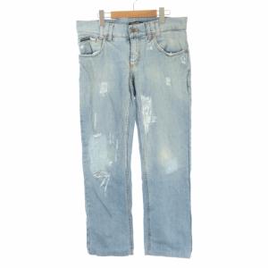 DGプリントデニムパンツ ライトブルー