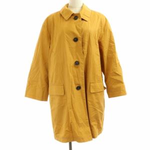 ステンカラーコート バルマカーンコート 裏地ホース刺繍 36 S マスタード