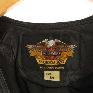 HARLEY DAVIDSON ベスト ジレ カウレザー 牛革 M ブラック
