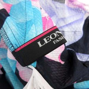 LEONARD シアー カーディガン 花柄 シースルー シルク 長袖 40 L 紺 ネイビー ピンク 水色