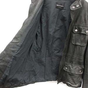 EMPORIO ARMANI M-65 フィールドジャケット ラムレザー  ブラック