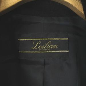 Leilian ロングコート ファー カシミヤ ミンク ボンボン 9 M 黒 ブラック