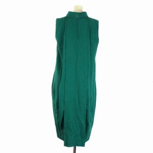 Martin Margiela 1 16年製 ノースリーブワンピース ロング イタリア製 ウール シルク混 絹 40 L 緑 グリーン