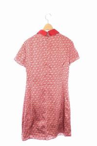 JIL SANDER NAVY シルク総柄ワンピース レッド