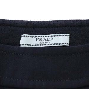 PRADA スカート ミニ フレア ウール 38 M 紺 ネイビー