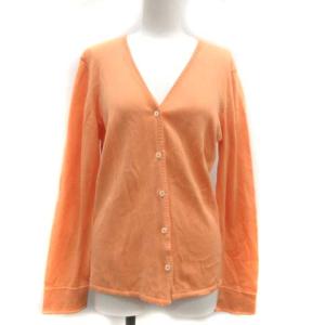 Loro Piana 44 XL アンサンブル カーディガン 長袖 ニット セーター ノースリーブ イタリア製 オレンジ