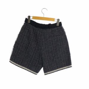 LANVIN Ete 2014 ショートパンツ ツイード ベルト付き 34 紺 ネイビー