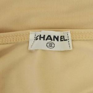 CHANEL キャミソール ショート丈 切替 ココマーク フランス製 ベージュ 黒 ブラック