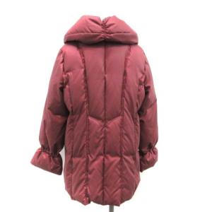 Leilian 11 L ダウンコート アウター ミディアム ミドル丈 赤紫 ボルドー