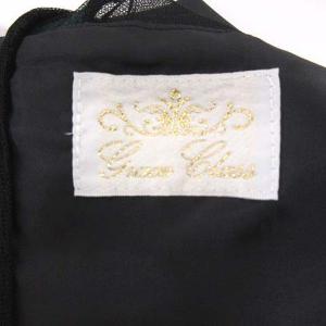 Grace Class ワンピース ノースリーブ ひざ丈 シースルー チュール ワッペン 36 黒 ブラック ピンク