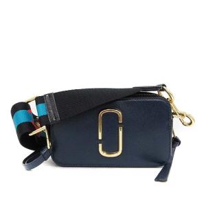 スナップショット カメラバッグ ショルダーバッグ ポーチ 2WAY レザー 紺 ネイビー グレー M0014146