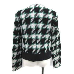 HUGO BOSS スーツ セットアップ 上下 ジャケット 台形 スカート ひざ丈 ガングラブチェック 36 S 
 ブラック グリーン 白