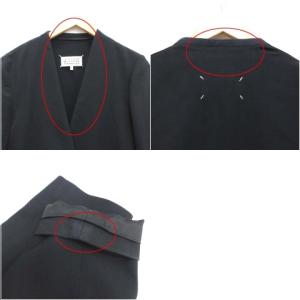 Martin Margiela 10 17SS ノーカラージャケット スーツ サマーウール ネイビー