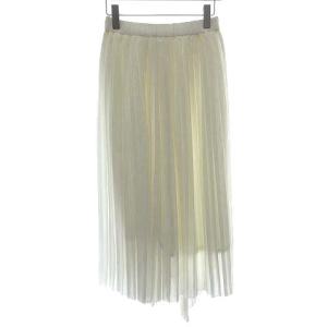19SS ロングプリーツスカート 36 ホワイト