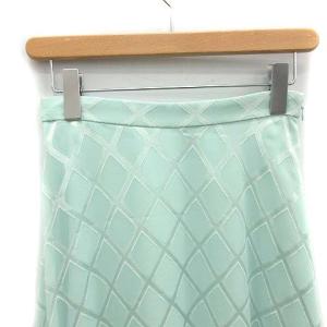 GRACE CONTINENTAL 19SS チェックJQフレア スカート ロング マキシ 38 M 緑 