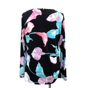 LEONARD カットソー ストレッチ 花柄 フローラル フラワー 長袖40 L