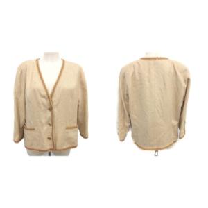 CHANEL ヴィンテージ セレモニースーツ セットアップ 金ボタン ココマーク 44 L ベージュ