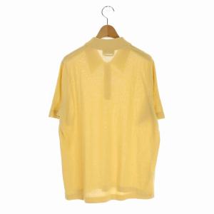 HERMES ニット ポロシャツ コットン M スモークイエロー