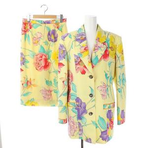 スカートセットアップ 花柄 金ボタン 11AR