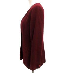 Christian Dior ヴィンテージ ノーカラーシングルジャケット ボルドー