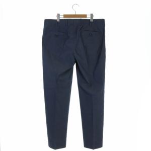 Loro Piana スラックス パンツ テーパード センタープレス シルク混 52 紺 ネイビー