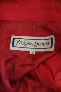 YVES SAINT LAURENT ヴィンテージ トレンチコート リボンベルト付き M 赤