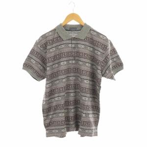 SPORTS WEAR ネイティブ柄ポロシャツ F グレー
